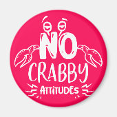 No Crabbyの態度ステートルームドアマーカークルーズ マグネット (正面)