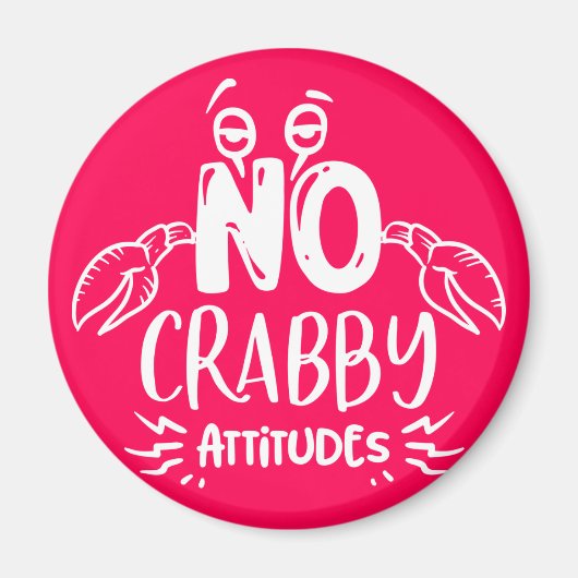 No Crabbyの態度ステートルームドアマーカークルーズ マグネット (正面)