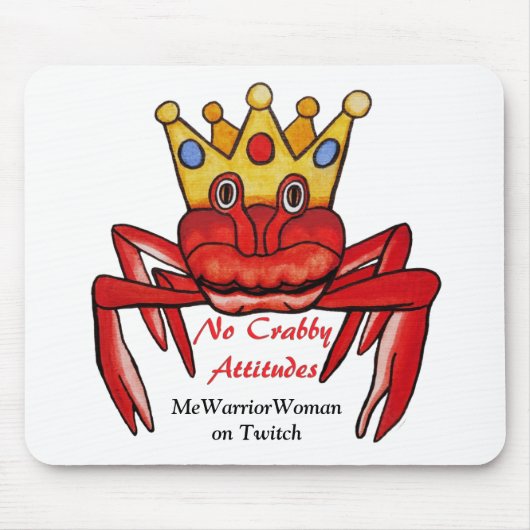No Crabby態度、MeWarriorWoman on Twitch マウスパッド (正面)