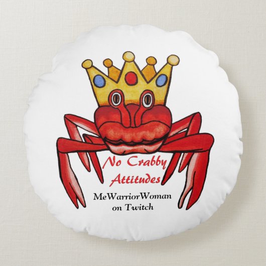 No Crabby態度、MeWarriorWoman on Twitch ラウンドクッション (正面)