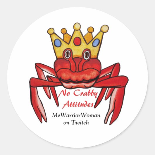 No Crabby態度、MeWarriorWoman on Twitch ラウンドシール (正面)
