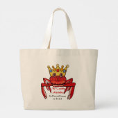 No Crabby態度、MeWarriorWoman on Twitch ラージトートバッグ (裏面)