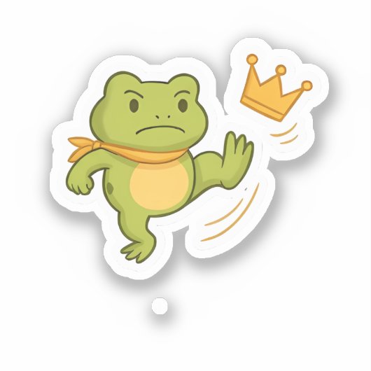 No Crown For Me! Frog Sticker シール (正面)