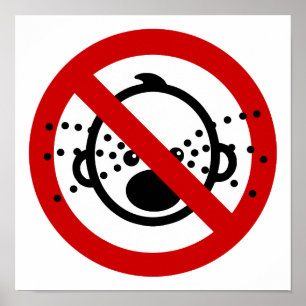 NO Cryベビー⚠タイ空港標識⚠ ポスター