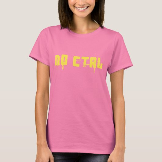 NO CTRL – 軍の緑の黄色 Tシャツ (正面)