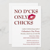 No D*cksのみChicks Galentine's Day Ladeties Night 招待状 (正面/裏面)