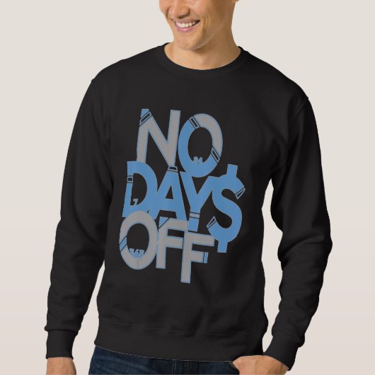 No Days Off Clothes & Gear Blue & Gray Print Motiv スウェットシャツ (正面)