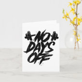 No Days Off Motivational Quote Gym Funny Tee Weigh カード (黄色い花)