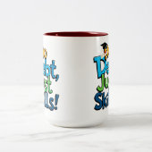 No Debt Just Skillsコーヒーマグ – 卒業おもしろい ツートーンマグカップ (中央)