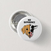 No Difference Animal Rights Cow Dog 缶バッジ (正面&裏面)