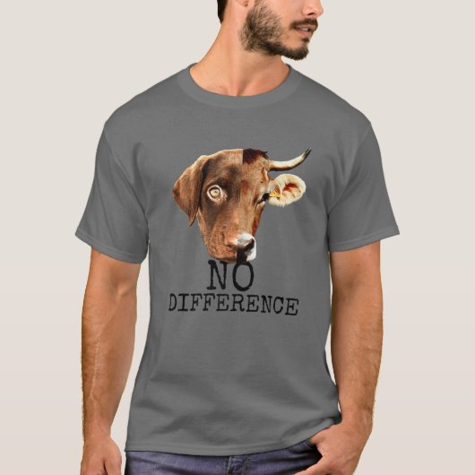 No Difference Proビーガンベジタリアン動物愛好家Ve Tシャツ (正面)