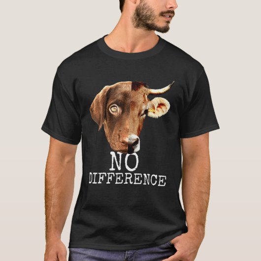 No Difference Proビーガンベジタリアン動物愛好家Ve Tシャツ (正面)