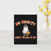 No Digityのバッグを行う可愛い幽霊ハロウィーン カード (黄色い花)