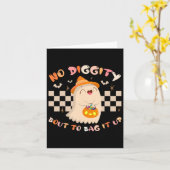 No Digityのバッグを行う可愛い幽霊ハロウィーン カード (黄色い花)
