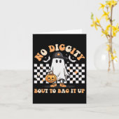 No Digityのバッグを行う可愛い幽霊ハロウィーン カード (黄色い花)