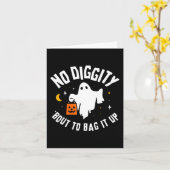 No Digityのバッグを行う可愛い幽霊ハロウィーン カード (黄色い花)