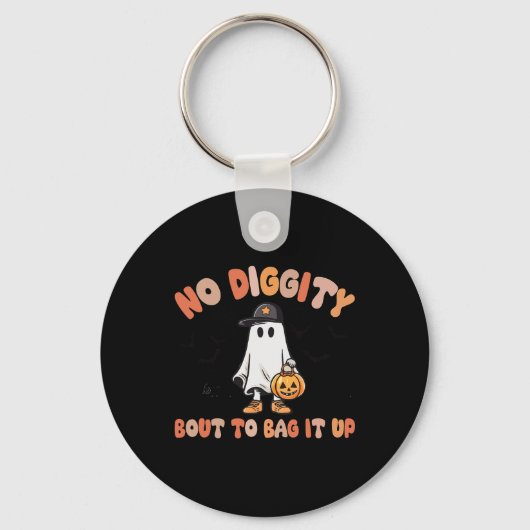 No Digityのバッグを行う可愛い幽霊ハロウィーン キーホルダー (正面)