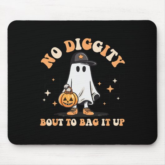 No Digityのバッグを行う可愛い幽霊ハロウィーン マウスパッド (正面)