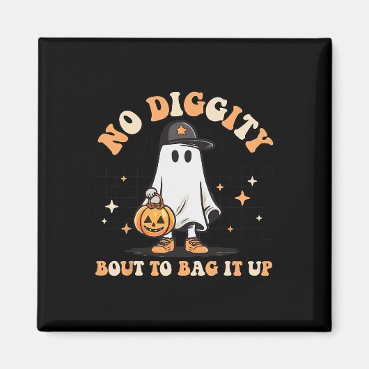 No Digityのバッグを行う可愛い幽霊ハロウィーン マグネット (正面)