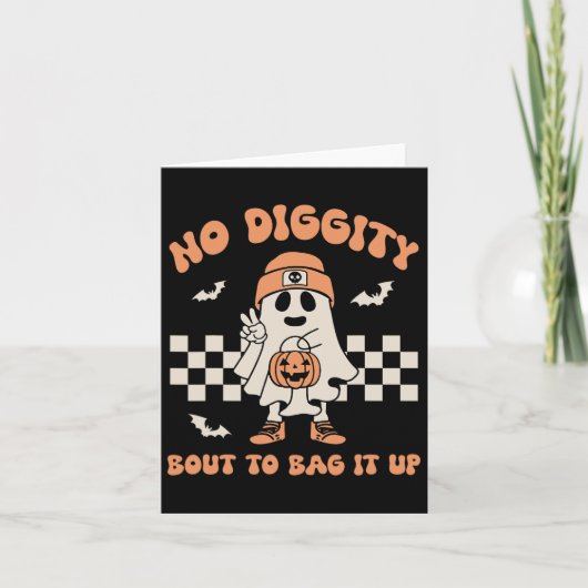 No DigityバッグItアップ幽霊ハロウィーンの子供 カード (正面)