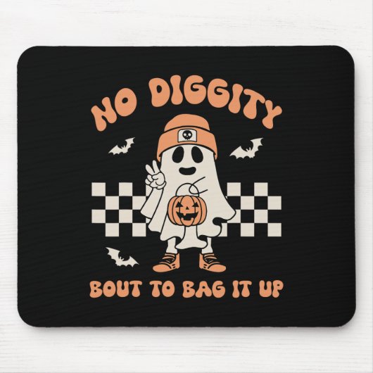 No DigityバッグItアップ幽霊ハロウィーンの子供 マウスパッド (正面)