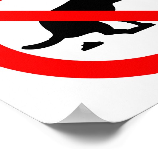 No Dogウンチモダンシンプルメッセージ記号 ポスター (角)