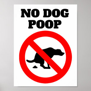No Dogウンチモダンシンプルメッセージ記号 ポスター