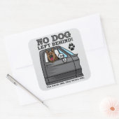No dog left behind, GSD sticker スクエアシール (封筒)