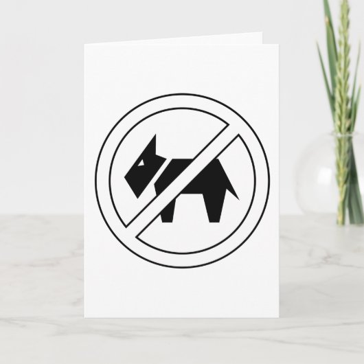 No Dogs Allowed Bold Black and White Symbol カード (正面)