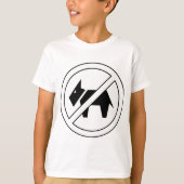 No Dogs Allowed Bold Black and White Symbol Tシャツ (正面)