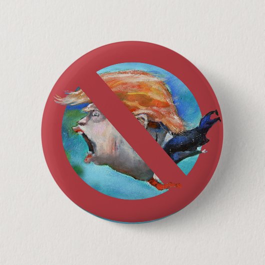 No Donald Trump Buttonまたは「ボトムフィーダ」 缶バッジ (正面)