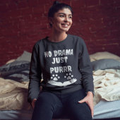 No Drama Just purrr Cat Vibeかわいいおもしろいパウカスタムィー スウェットシャツ