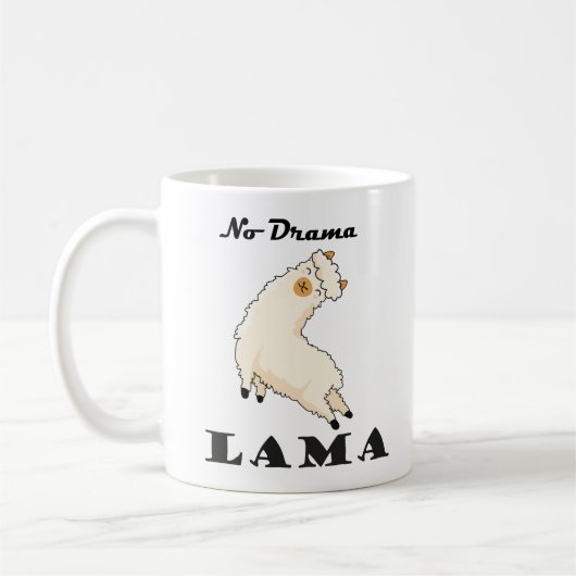 No Drama Lama funny  Kaffeetasse コーヒーマグカップ (左)