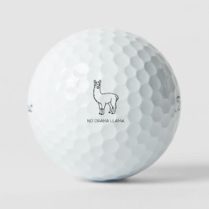 「No Drama Llama」かわいいリャマデザインの楽しいユーモア ゴルフボール