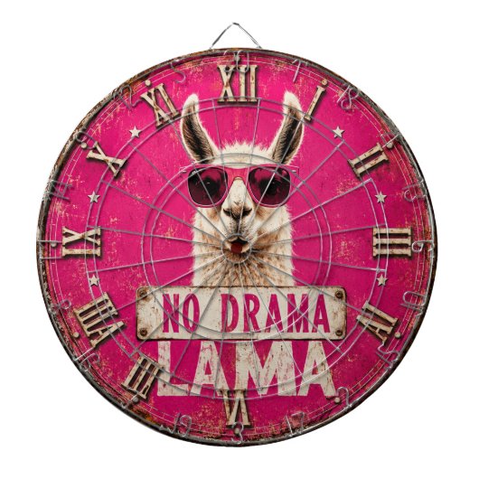 No Drama Llama Funny Pink ダーツボード (正面)