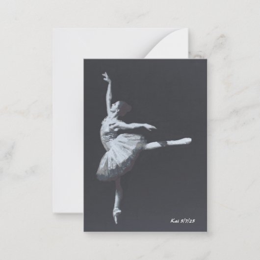 No Drama, Only Freedom, Ballerina Bookmark ノートカード (正面)