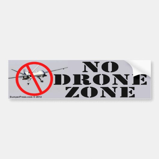 No Drone Zoneバンパーステッカー バンパーステッカー (正面)
