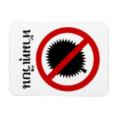 NO Durian Fruit ⚠タイ語スクリプトサイン⚠ マグネット (横)