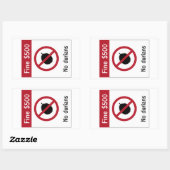 No Durians (2)サイン、シンガポール 長方形シール (シート)