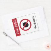 No Durians (2)サイン、シンガポール 長方形シール (封筒)