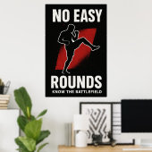 No Easy Rounds MMAモチベーションポスター ポスター (ホームオフィス)
