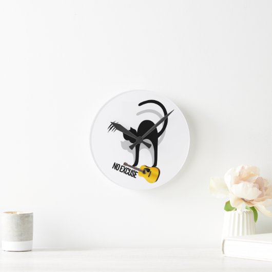 No Excuse Cat per keychain ラウンド壁時計 (ホーム)