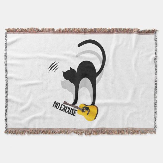 No Excuse Cat per throw blanket スローブランケット (正面)