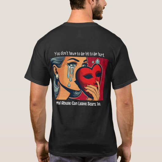 "No Excuse for Abuse" Verbal Abuse Awareness  Tシャツ (裏面)