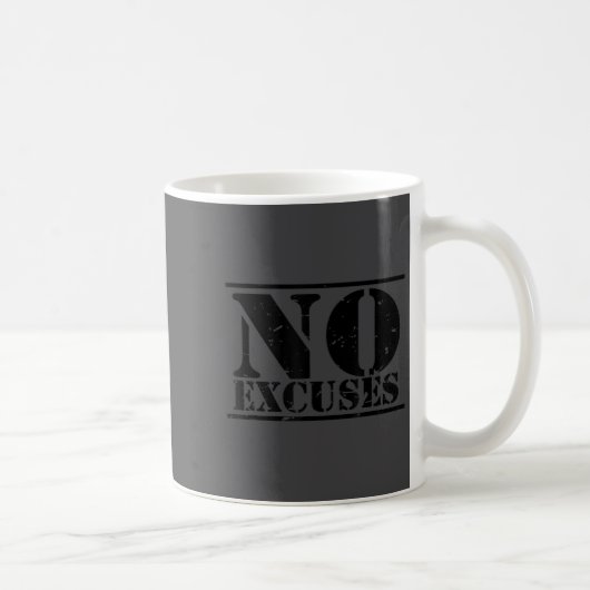 No Excuses Athlete Training Motivation Distressed  コーヒーマグカップ (右)