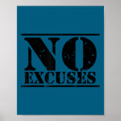 No Excuses Athlete Training Motivation Distressed  ポスター (正面)
