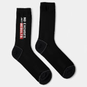 No Excuses Gym Crew Socks Workout Motivation ソックス (右)