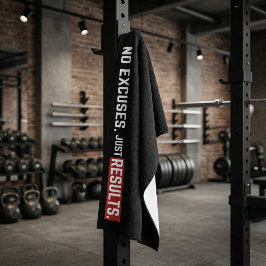 No Excuses Gym Towel Motivation Workout ハンドタオル