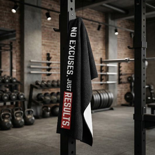 No Excuses Gym Towel Motivation Workout ハンドタオル