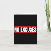 No Excuses Inspirational Saying Motivational Gym W カード (正面)